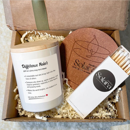 Thank You Teacher Gift Set, Difference Maker Candle, Teaching Assistant Childminder, End of Term, Teacher Appreciation Gift, Christmas Gift